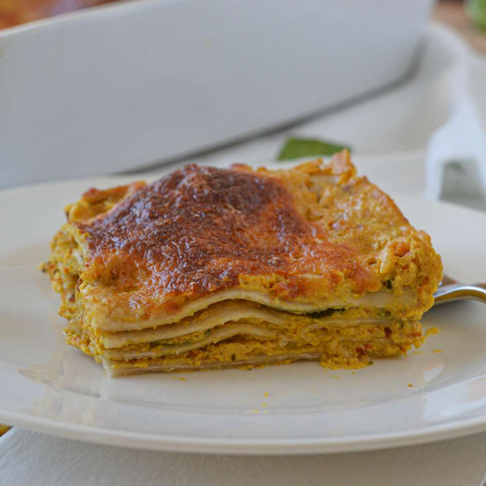 Kürbis Ricotta Lasagne mit Spinat & ohne Béchamelsauce (einfach und vegetarisch)